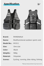 Load image into Gallery viewer, Rhinowalk Upgraded Fishing Vest for Men Summer Multi-Pocketed Vest Adjustable Size Breathable Hiking Vest Men&#39;s Motorcycle Vest
