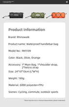 Load image into Gallery viewer, Rhinowalk Waterproof Bike Bag Front Bicycle Handlebar Bag Storage Roll Bag Bicycle Front Bag Bicycle Accessories
