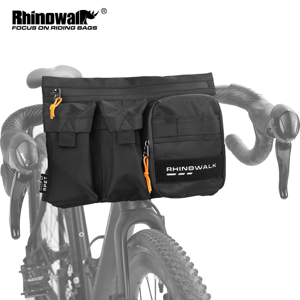 Rhinowalk Bike Handlebar Bag Multifunctional Bike Front Bag for E-Scooter Handlebag Foldable TravleBag Hiking Fishing Fanny Pack