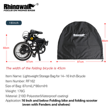 Load image into Gallery viewer, Rhinowalk Bike Storage Bag for 20-16 Inch Folding Bike Carry Bag Bicycle Transport Storage Case Bike Travel Bag for Air Travel
