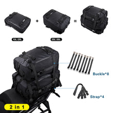 Load image into Gallery viewer, Rhinowalk Motorcycle Bag Large 30L Motorcycle Luggage Pack Multi-Function Waterproof Rear Rack Trunk Motorcycle Side Bag for Travel
