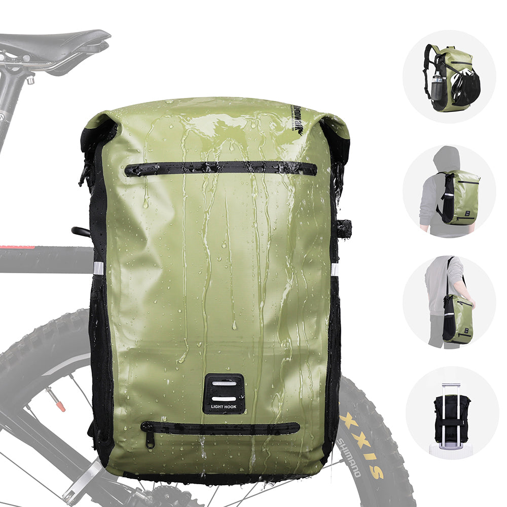 Rhinowalk Bike Pannier Bag 22L Waterproof Bicycle Bag Motor Pannier Backpack Shoulder Bag Laptop Pannier Travel Bag Professional Cycling Accessories