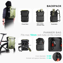 Load image into Gallery viewer, Rhinowalk Bike Pannier Bag 22L Waterproof Bicycle Bag Motor Pannier Backpack Shoulder Bag Laptop Pannier Travel Bag Professional Cycling Accessories
