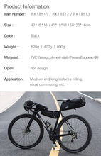 Load image into Gallery viewer, Rhinowalk Bike Saddle Bag Waterproof Bicycle Reflective Large Capacity Foldable Tail Rear Bag Cycling MTB Trunk Pannier Black
