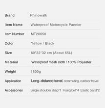 Load image into Gallery viewer, Rhinowalk 65L Motorcycle and Cycling Waterproof Bag Durable Large Capacity Motorcycle Dry Duffel Bag for Travel Hiking Camping
