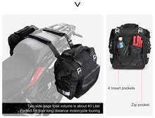 Load image into Gallery viewer, Rhinowalk Motorcycle SaddleBag 20L-40L Universal Side Bag With Removable 100% Waterproof Inner Bag Travel Motorbike Luggage Storage
