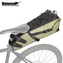 Load image into Gallery viewer, Rhinowalk 100% Waterproof Bike Saddle Bag 5L 10L 13L Foldable Bicycle Tail Bag Outdoor MTB Panner Storage Pack Reflective Green
