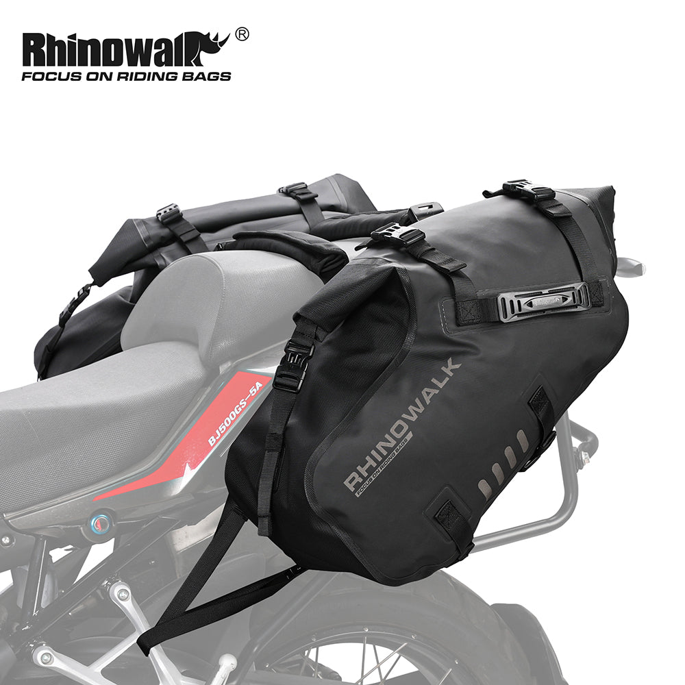 Rhinowalk 28L Motorcycle Saddlebag Side Bag 2-Piece 100%Waterproof Bag Universal Travel Moter Luggage Storage Moto Accessories