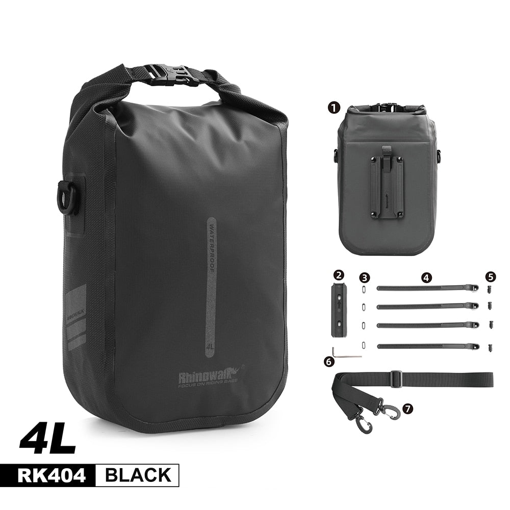 Rhinowalk Bike Bag For Fork Quick Release Bicycle Bag Waterproof 4-6L Electric Scooter Bag Bicycle Front Bag Bike Accessories