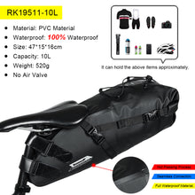 Load image into Gallery viewer, Rhinowalk Bike Saddle Bag Waterproof Bicycle Reflective Large Capacity Foldable Tail Rear Bag Cycling MTB Trunk Pannier Black
