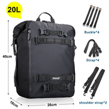 Load image into Gallery viewer, Rhinowalk Motor Pannier Bag 30L Multifunctional Waterproof Rear Rack Trunk Motorcycle Seat Bag Motorbike Saddle Bag Professional Motor Accessories-Black
