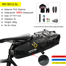 Load image into Gallery viewer, Rhinowalk Bike Saddle Bag Waterproof Bicycle Reflective Large Capacity Foldable Tail Rear Bag Cycling MTB Trunk Pannier Black
