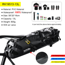 Load image into Gallery viewer, Rhinowalk Bike Saddle Bag Waterproof Bicycle Reflective Large Capacity Foldable Tail Rear Bag Cycling MTB Trunk Pannier Black
